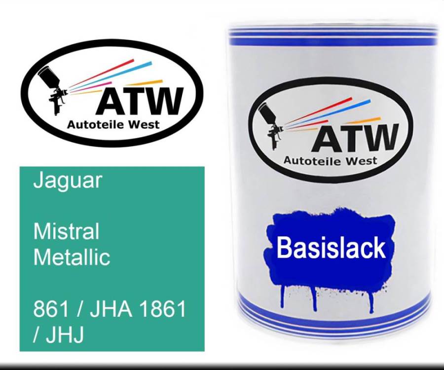 Jaguar, Mistral Metallic, 861 / JHA 1861 / JHJ: 500ml Lackdose, von ATW Autoteile West.